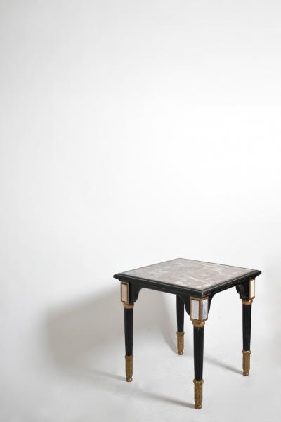 Louis XVI style ebonised pedestal table 1930s 