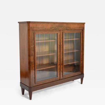 Louis XVI style mahogany bookshelves cabinet 1940s 