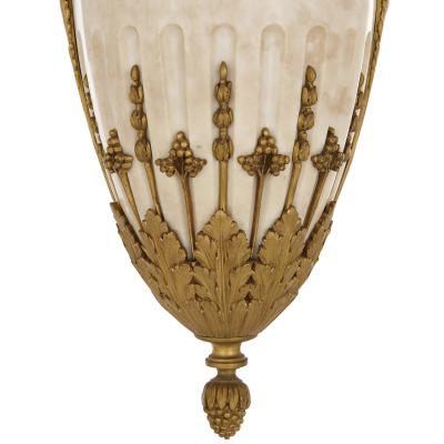 Louis XVI style marble gilt bronze and jasperware chandelier