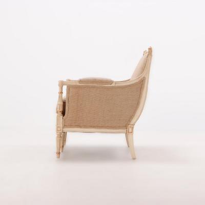 Louis XVI style painted and giltwood marquis armchair C 1950 