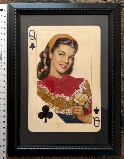 Louise Alston Kitsch Queen of Clubs Playing Card Illustration