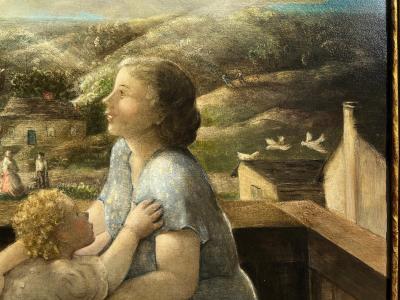 Louise Lue Osborne On the Balcony American Scene Female Artist 1938