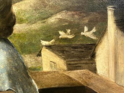 Louise Lue Osborne On the Balcony American Scene Female Artist 1938