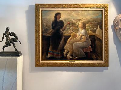 Louise Lue Osborne On the Balcony American Scene Female Artist 1938