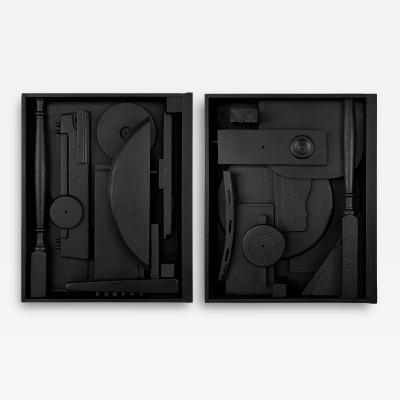 Louise Nevelson Louise Nevelson Style Wood Assemblage Wall Sculptures