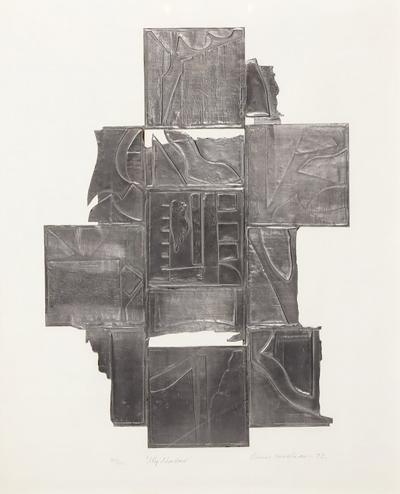 Louise Nevelson Sky Shadow Collage in Lead Intaglio Louise Nevelson