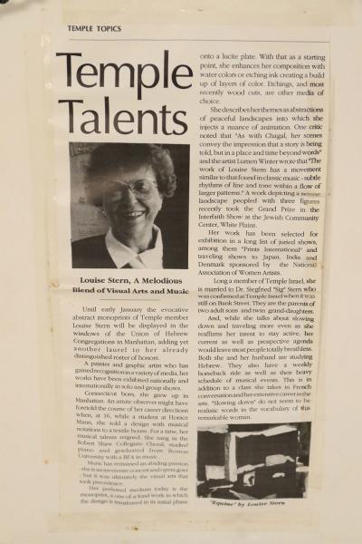 Louise Stern Black and Beige Abstract Etching in Silver Frame