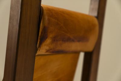 Lounge Chair In Elm And Leather In The Manner Of Pierre Chapo France 1970s