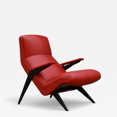 Lounge Chair in Wood with Ebony finish Leather Unknown 1950s Lot 324