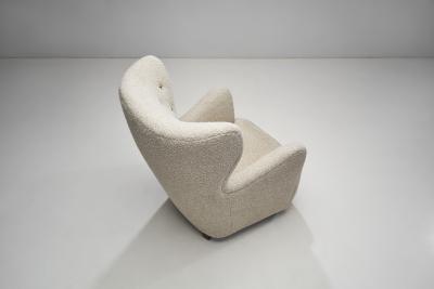 Lounge Chair with Stained Beech Legs by Danish Cabinetmaker Denmark 1940s