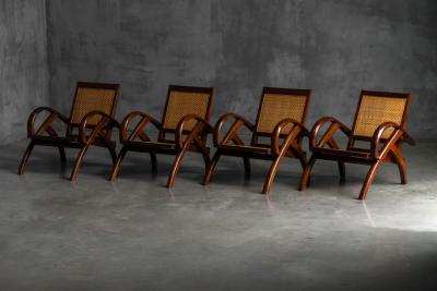 Lounge Chairs in Colonial Modern Style France Mid 20th Century