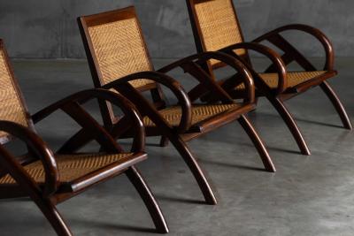 Lounge Chairs in Colonial Modern Style France Mid 20th Century