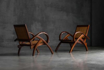 Lounge Chairs in Colonial Modern Style France Mid 20th Century