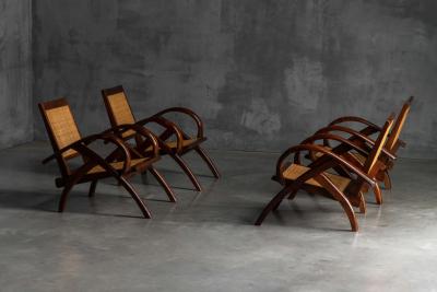 Lounge Chairs in Colonial Modern Style France Mid 20th Century