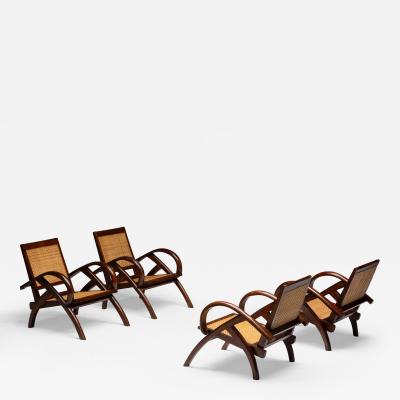 Lounge Chairs in Colonial Modern Style France Mid 20th Century