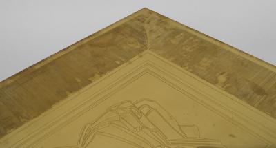Lova Creations Belgian Post War Design 1970s Square Brass Coffee Table