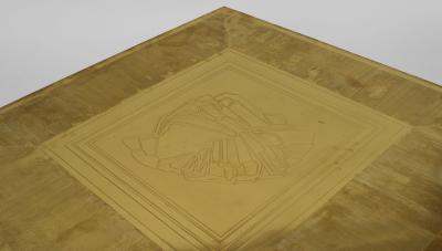 Lova Creations Belgian Post War Design 1970s Square Brass Coffee Table
