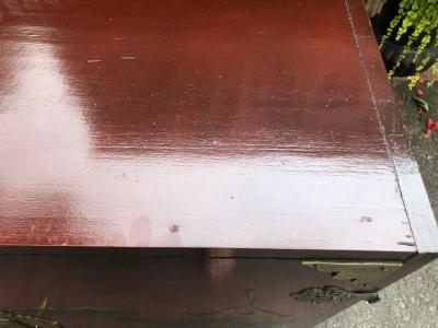 Lovely Chinoiserie Bar Linen Cabinet Hand Painted