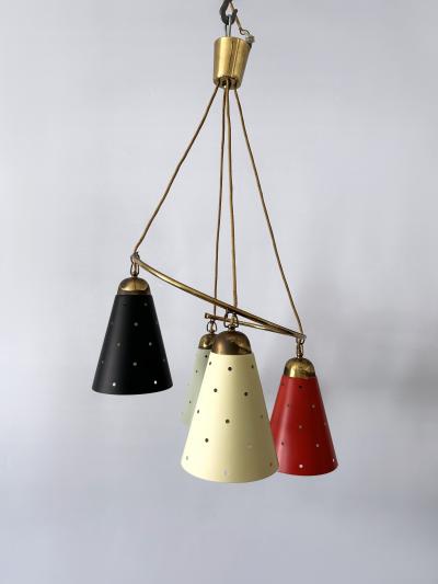 Lovely Four Armed Mid Century Modern Chandelier or Pendant Light Germany 1950s