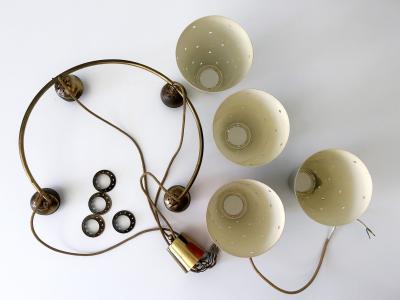 Lovely Four Armed Mid Century Modern Chandelier or Pendant Light Germany 1950s