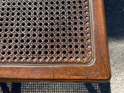 Lovely French Louis XV style Walnut Cane Bench Mid 20th Century