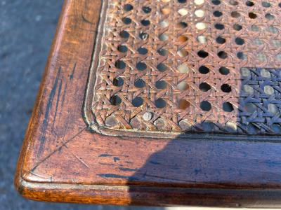 Lovely French Louis XV style Walnut Cane Bench Mid 20th Century