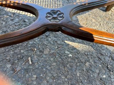 Lovely French Louis XV style Walnut Cane Bench Mid 20th Century