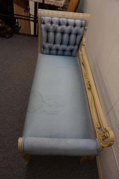 Lovely Hollywood Regency Scrolled Arm Carved Wood Bench