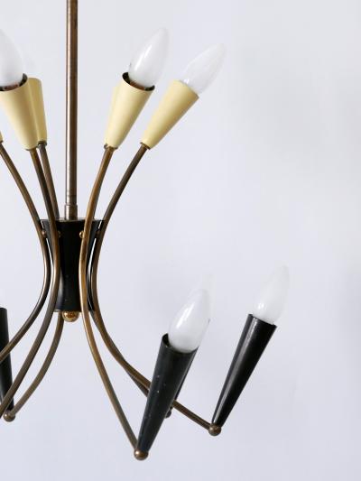 Lovely Mid Century Modern 12 Flamed Sputnik Chandelier Germany 1950s