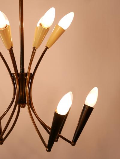 Lovely Mid Century Modern 12 Flamed Sputnik Chandelier Germany 1950s