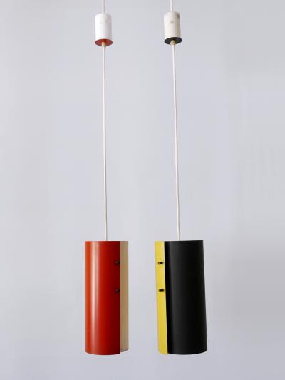 Lovely Mid Century Modern Bi Color Pendant Lamps or Hanging Lights Germany 1960s