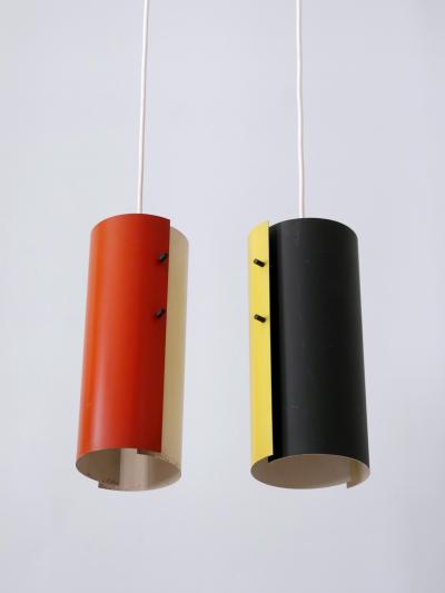 Lovely Mid Century Modern Bi Color Pendant Lamps or Hanging Lights Germany 1960s