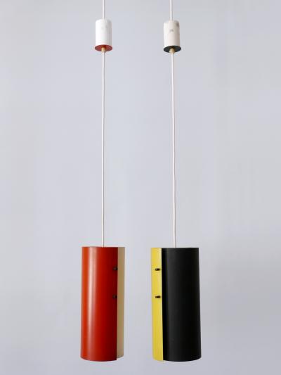 Lovely Mid Century Modern Bi Color Pendant Lamps or Hanging Lights Germany 1960s