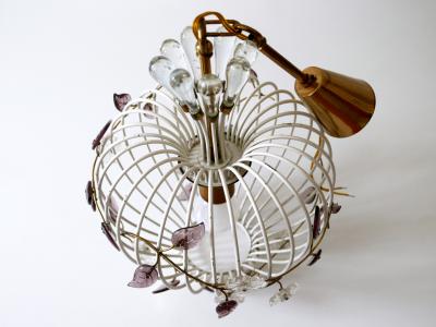 Lovely Mid Century Modern Birdcage Pendant Lamp or Chandelier Germany 1950s