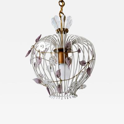 Lovely Mid Century Modern Birdcage Pendant Lamp or Chandelier Germany 1950s