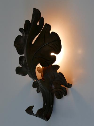 Lovely Mid Century Modern Brass Oak Leaf Sconce or Wall Lamp Germany 1960s