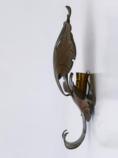 Lovely Mid Century Modern Brass Oak Leaf Sconce or Wall Lamp Germany 1960s