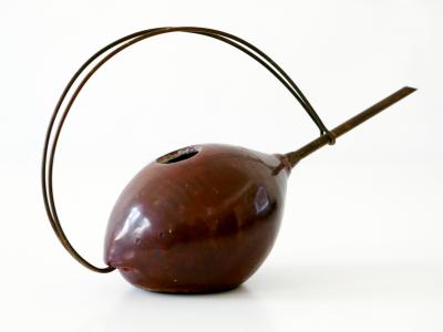 Lovely Mid Century Modern Ceramic and Brass Watering Can 1950s Germany