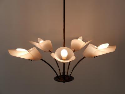 Lovely Mid Century Modern Fived Armed Chandelier or Pendant Lamp Germany 1950s