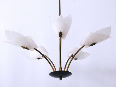 Lovely Mid Century Modern Fived Armed Chandelier or Pendant Lamp Germany 1950s