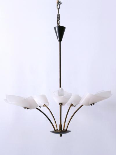 Lovely Mid Century Modern Fived Armed Chandelier or Pendant Lamp Germany 1950s