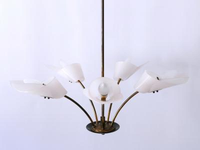 Lovely Mid Century Modern Fived Armed Chandelier or Pendant Lamp Germany 1950s