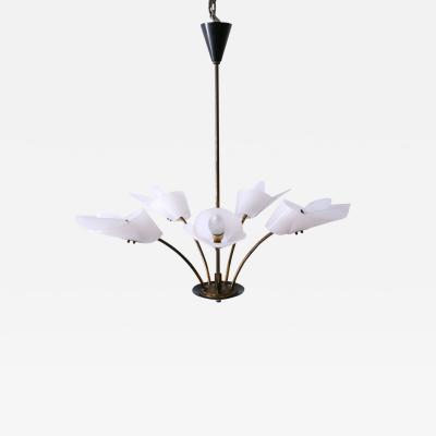 Lovely Mid Century Modern Fived Armed Chandelier or Pendant Lamp Germany 1950s