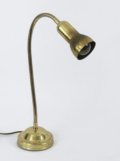 Lovely Mid Century Modern Gooseneck Brass Table Lamp Germany 1970s