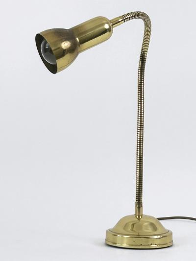 Lovely Mid Century Modern Gooseneck Brass Table Lamp Germany 1970s