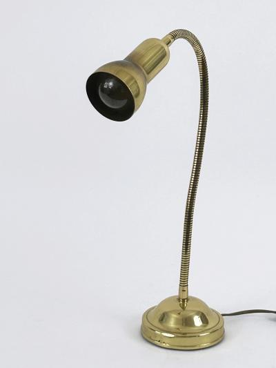 Lovely Mid Century Modern Gooseneck Brass Table Lamp Germany 1970s