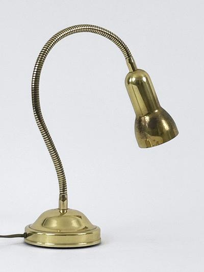 Lovely Mid Century Modern Gooseneck Brass Table Lamp Germany 1970s