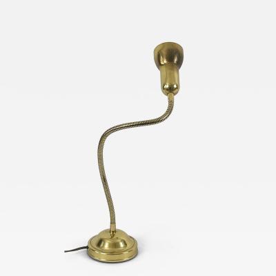 Lovely Mid Century Modern Gooseneck Brass Table Lamp Germany 1970s
