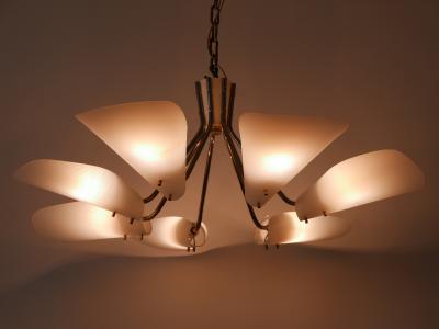 Lovely Mid Century Modern Seven Armed Chandelier or Pendant Lamp Germany 1950s