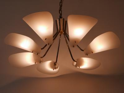 Lovely Mid Century Modern Seven Armed Chandelier or Pendant Lamp Germany 1950s